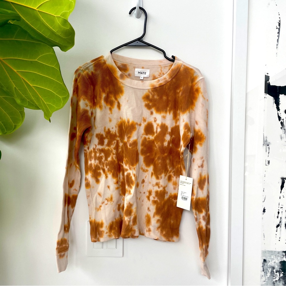 NWT | MATE the Label Ginger Tie Dye Organic Thermal Crewneck